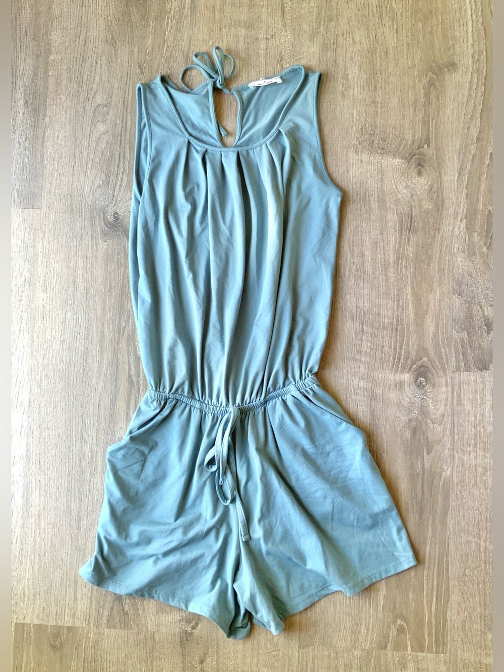 Zenana Blue One Piece Shorts Romper Small